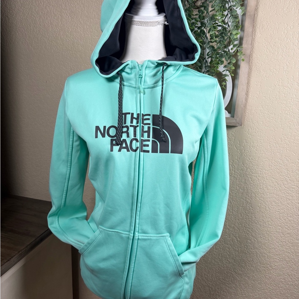The North Face Women's Light Green Hoodie Jacket - Picture 2 of 4